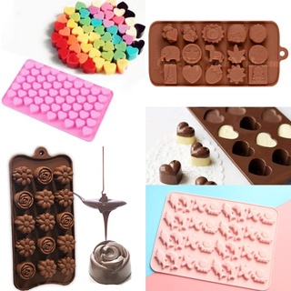 ( 20 mẫu ) Khuôn silicon socola 55 trái tim nhỏ, chữ Happy birthday, mặt heo, hoa hồng, Love làm kẹo dẻo, trang trí bánh