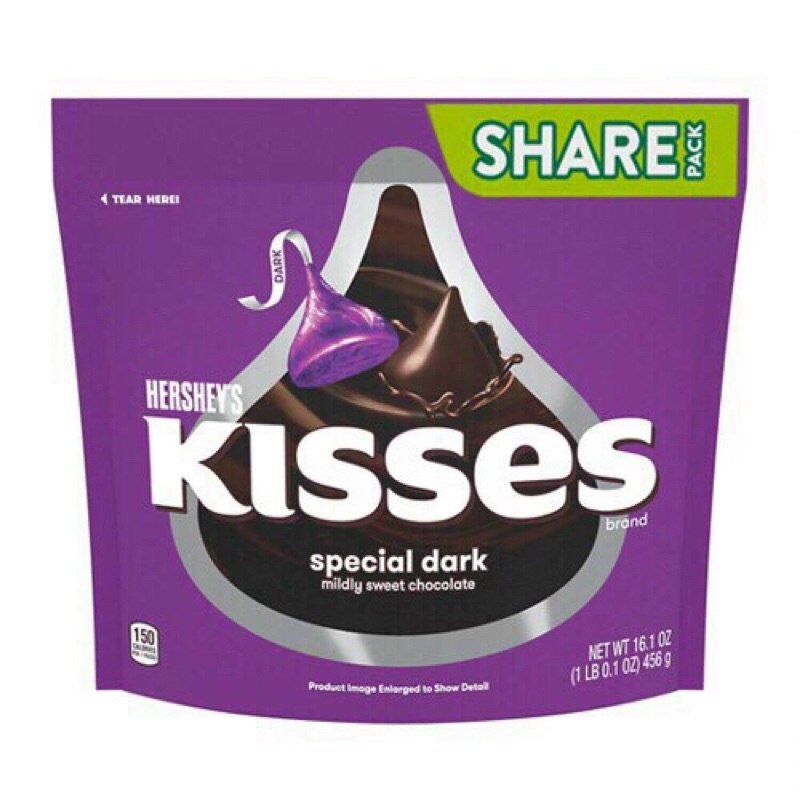 Socola nguyên chất Hershey's Kisses Special Dark Chocolate gói 286gr của Mỹ date 03/22