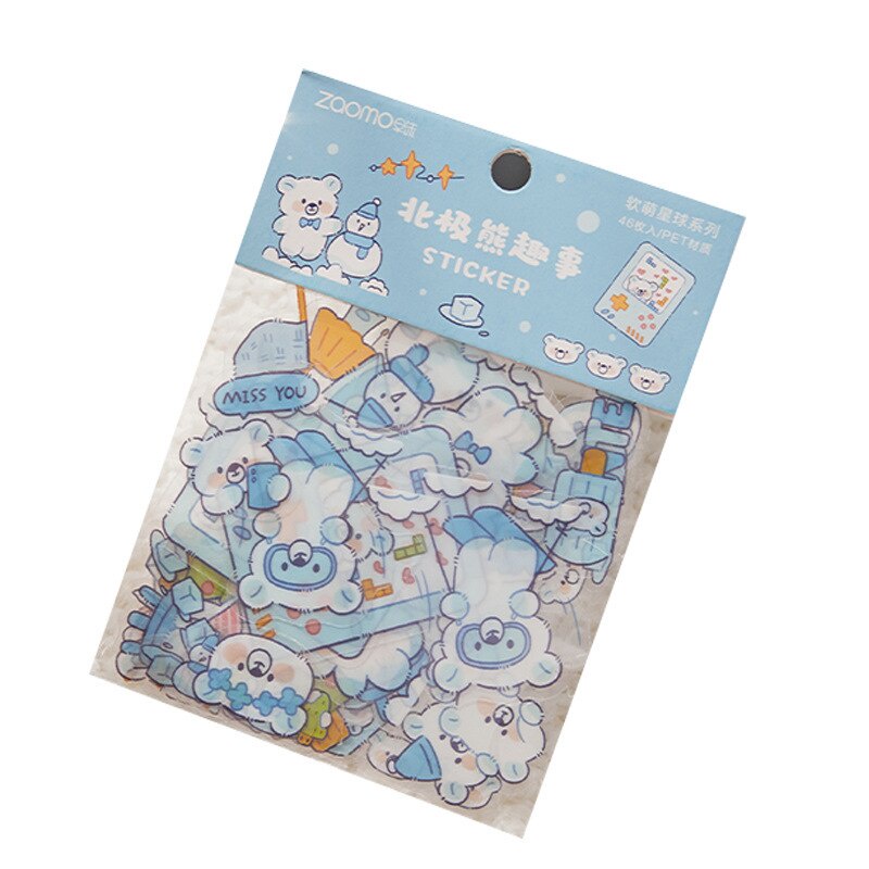 Set 40/46 miếng dán trang trí họa tiết động vật hoạt hình đáng yêu