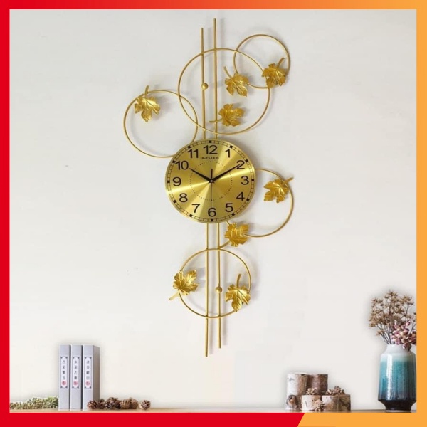 Đồng Hồ Trang Trí Phòng Khách - Đồng Hồ Trang Trí Lá May Mắn Mã G - CLOCK 2015