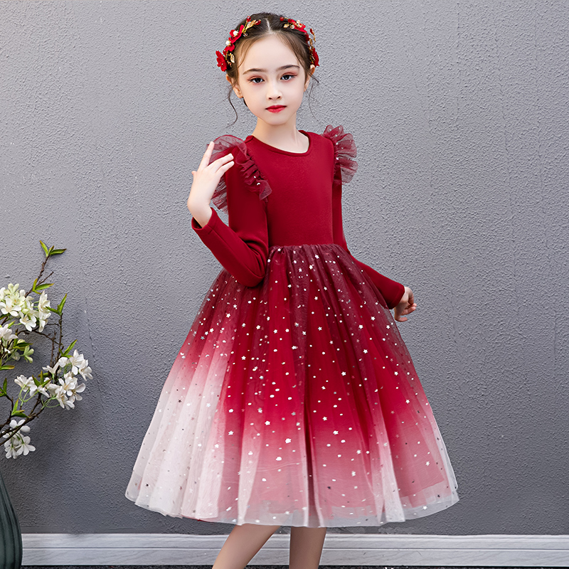 NNJXD Đầm công chúa ngắn tay thời trang cho bé gái 3-10 tuổi