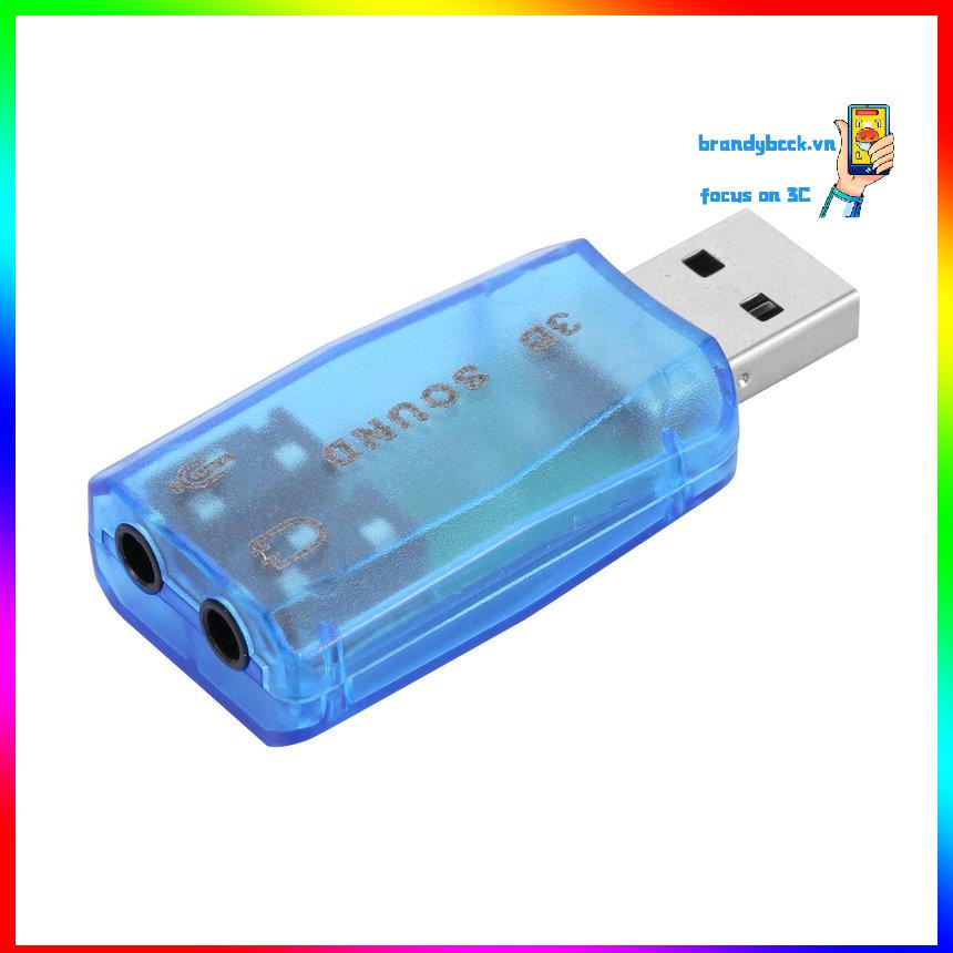 Card âm thanh 3D nhỏ gọn di động USB 1.1 Mic 7.1 Bộ điều hợp loa máy tính xách tay