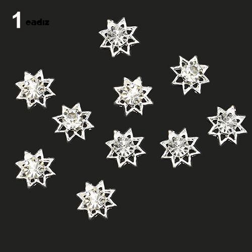 [Hàng mới về] Set 10 hạt ngôi sao năm cánh khảm kim cương giả đính trang trí móng tay nghệ thuật