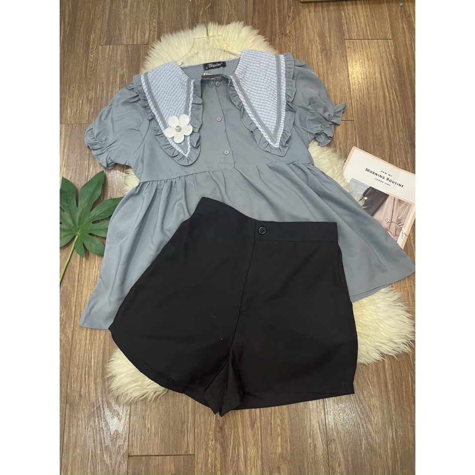 Sét babydoll caro bigsize Quỳnh Anh từ 50kg đến 100kg (M/L/XL/XXL)