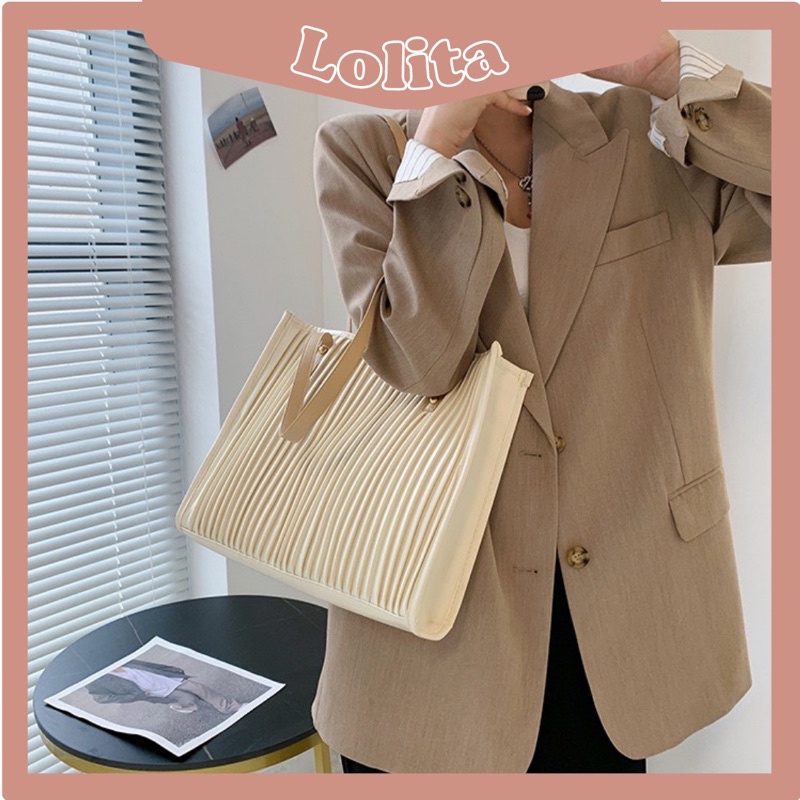 Túi Xách Nữ Tote Da Pu LOLITA Đeo Chéo Công Sở Bản To