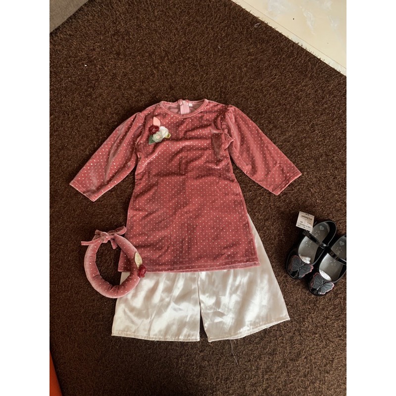 set áo dài chấm bi