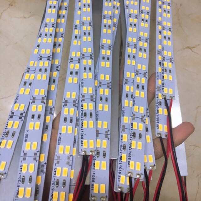 Thanh Đèn Led 12V 5730,5054 dài 1m x 10mm Ánh Sáng Trắng và Vàng,Thanh 144/m công suất 14W