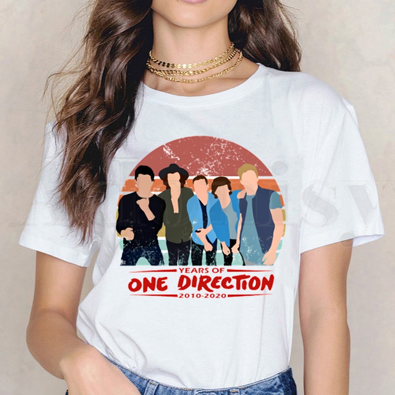 Áo Thun Tay Ngắn In Hình Nhóm Nhạc One Direction 2021 Merch 1d