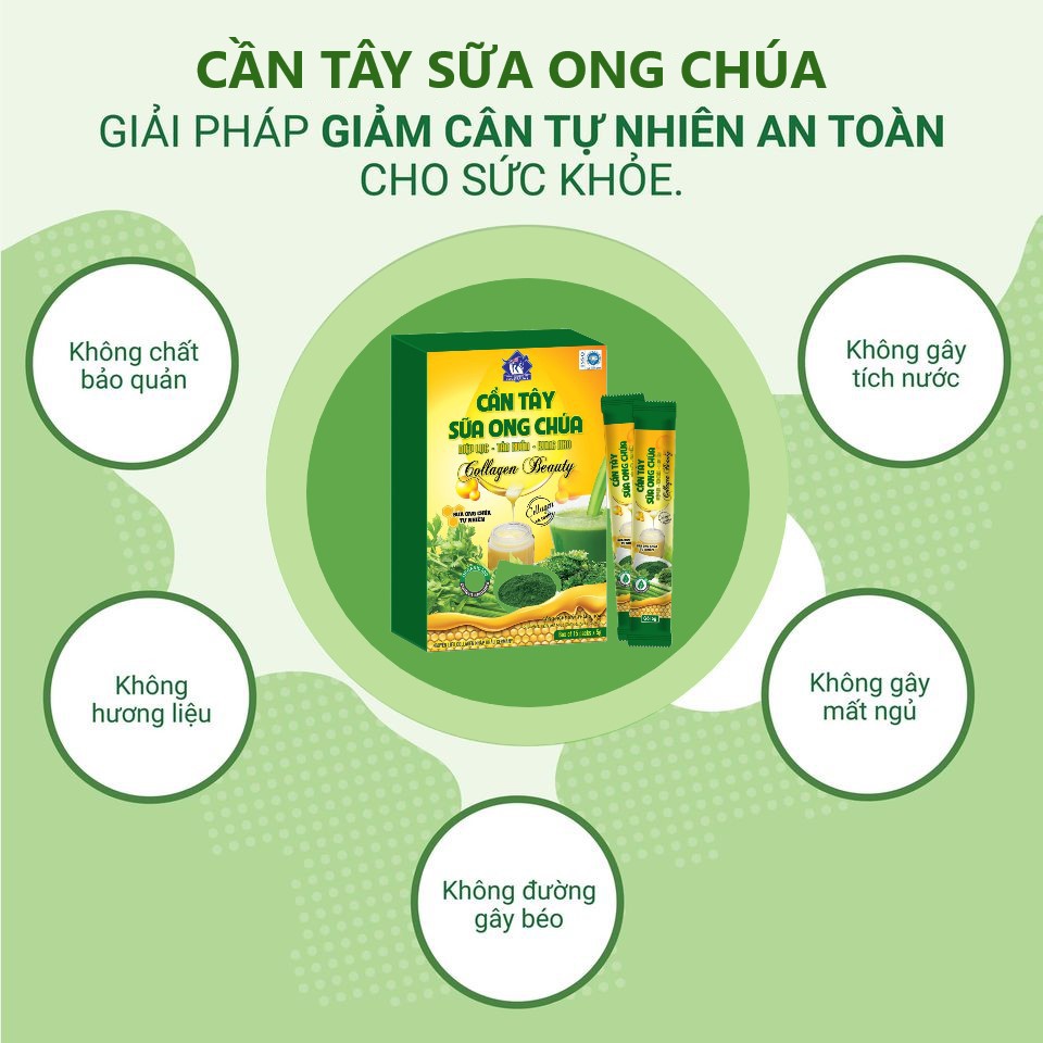 Bột Cần tây sữa Ong chúa thanh lọc cơ thể Hàng chính hãng