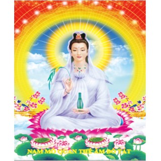 Tranh thêu chữ thập 3d Quan thế âm bồ tát LV3075 ( 43x55 ) chưa thêu