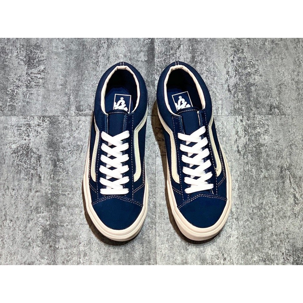 【Giá đặc biệt】Vans Old Skool OG Style 36 Navy Blue Low Top Retro Canvas Shoes