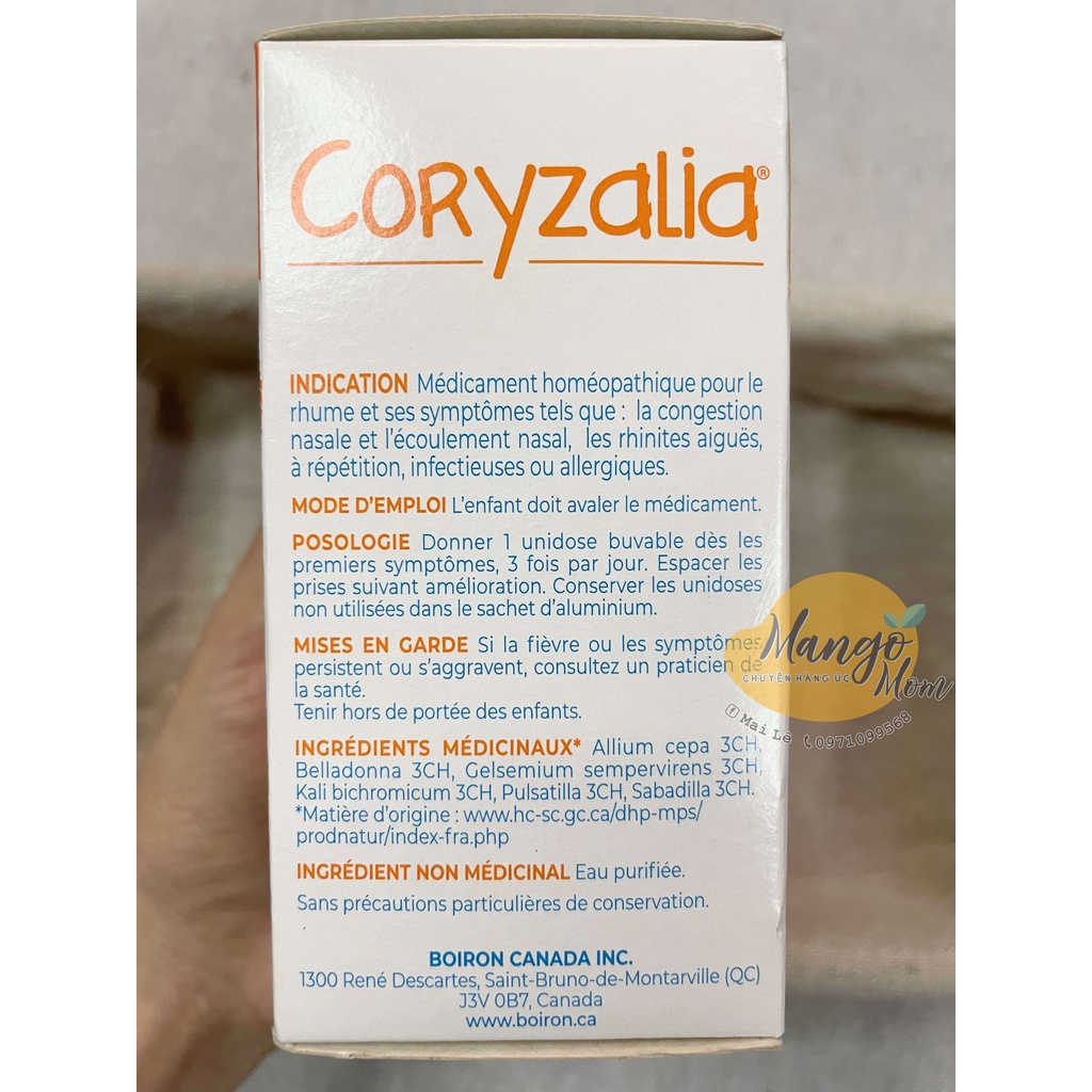 - Muối Uống Vi Lượng Đồng Căn Coryzalia Chính Hãng Boiron
