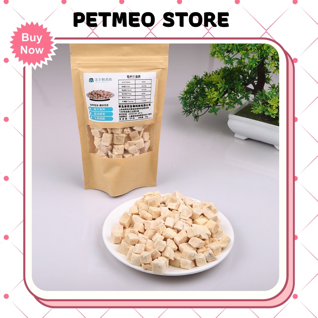 Thức Ăn Khô Sấy Đông Dạng Viên Giúp Bổ Sung Dinh Dưỡng Tăng Đạm Chó Mèo - PET MEO