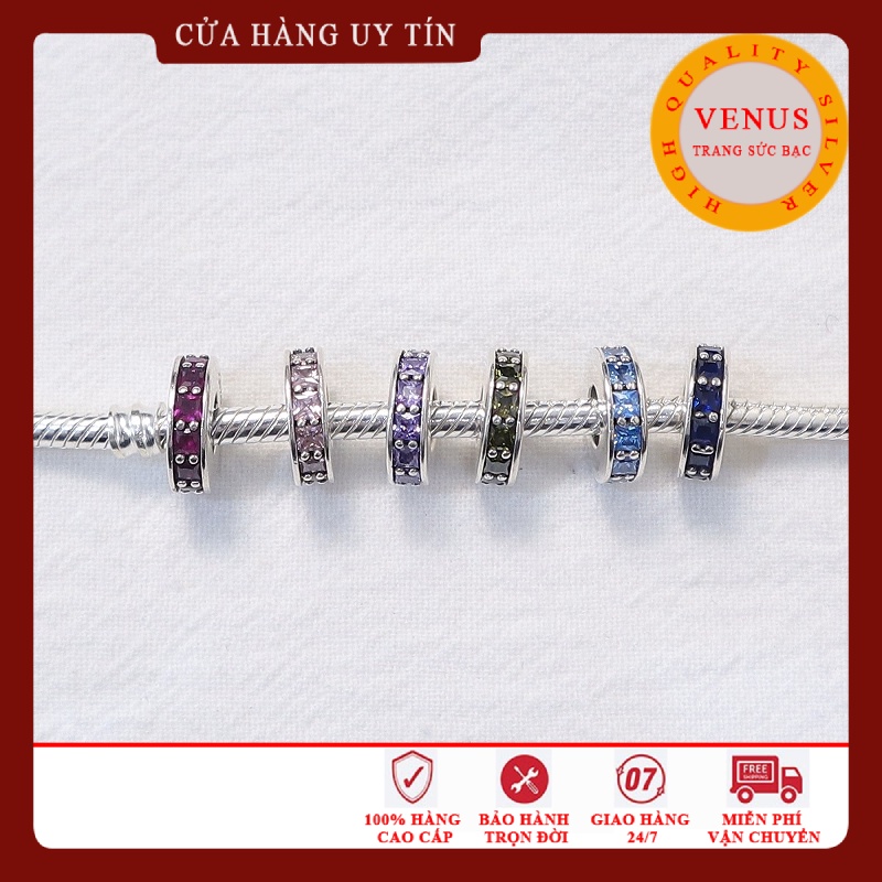 [Charm bạc 925 cao cấp] Charm space đá 6 màu- Mã sản phẩm VENUSS4