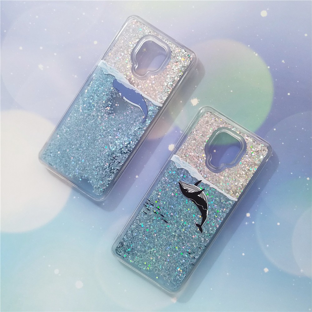 Quicksand Liquid Dynamic whale Phone Case Redmi Note 9S Notee 9 8 Pro Redmi 9 9A 9T 9C 8 8A Redmi 10X 5G K20 K30 Soft Silicone Cover
