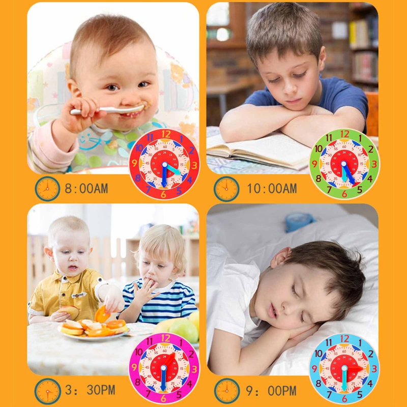 Đồng Hồ Dạy Học Cho Bé Không Độc Hại In Màu Sắc Xinh Xắn