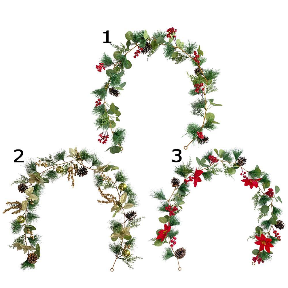 Dây Lá Bạch Đàn Nhân Tạo Màu Đỏ Dùng Trang Trí Phông Nền Lễ Tạ Ơn / Tiệc Cưới / Giáng Sinh