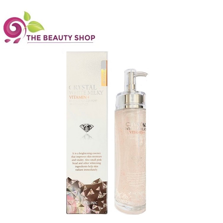 Tinh chất dưỡng trắng da 3W Clinic Crystal White Milky Essence Vitamin+ REVITALIZING COMFORT WHITE ESSENCE 150ml