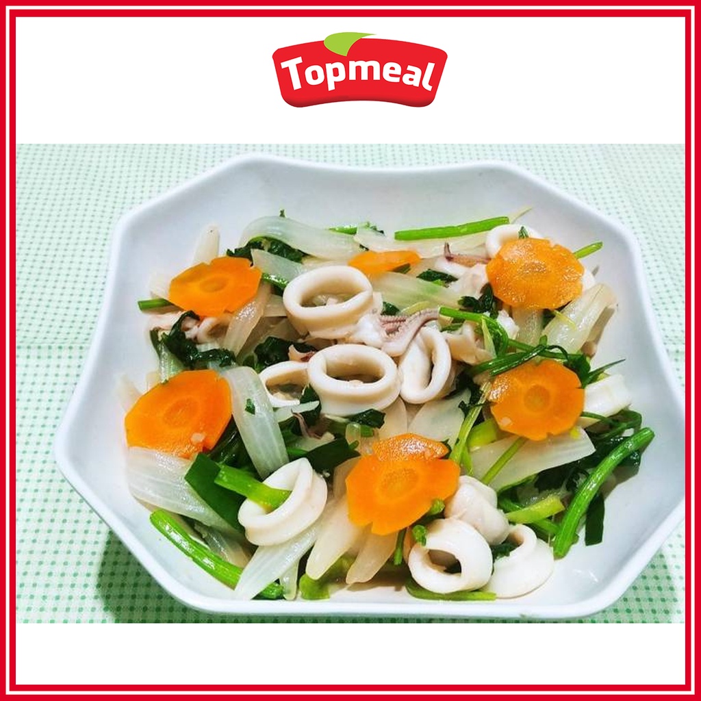 HCM - Mực cắt vòng Topmeal  - Thích hợp với các món hấp, xào, rim, nướng, om  nước dừa... -