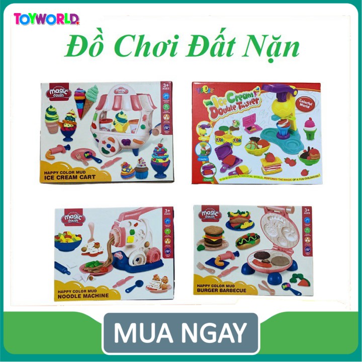 Đồ Chơi Đất Nặn Làm Mì, Làm Bánh, Làm Kem Cao Cấp Cho Bé Chơi Đồ Hàng, Giúp Phát Triển Trí Não TOYWORLD