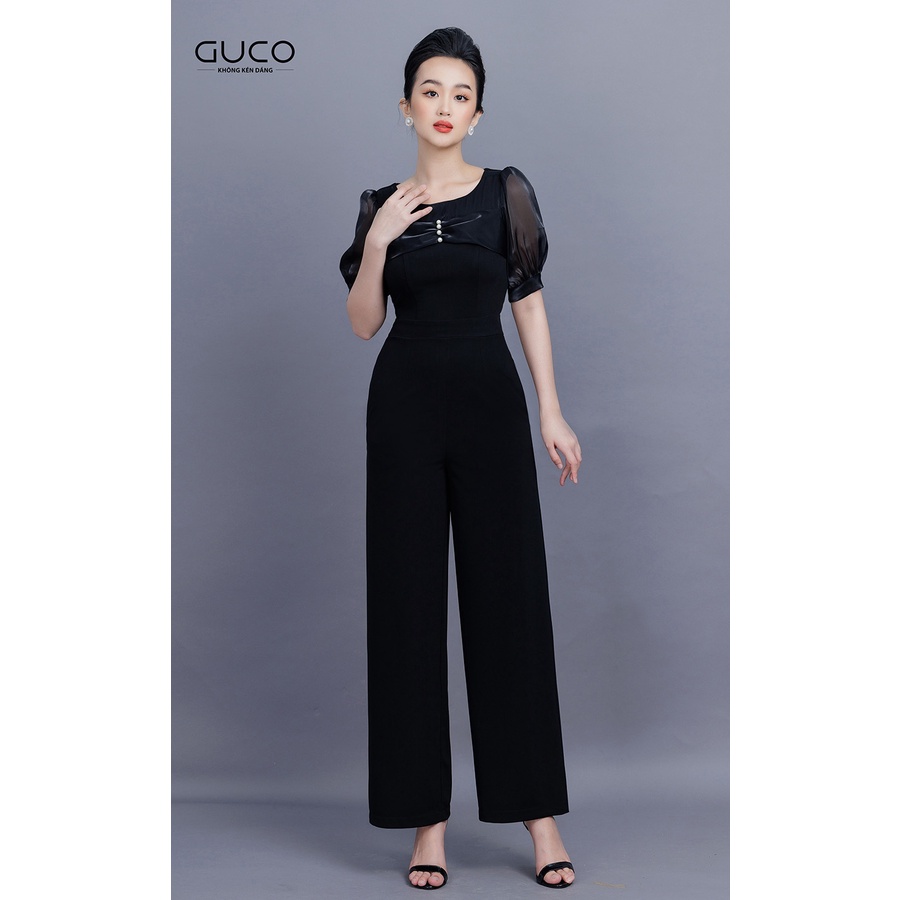 Jumpsuit ống suông 3252 màu đen Guco