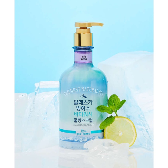 Sữa tắm On The Body Veilment Natural Spa hạt dưỡng ẩm và làm sáng da - hương Alaska Glacier 600gr