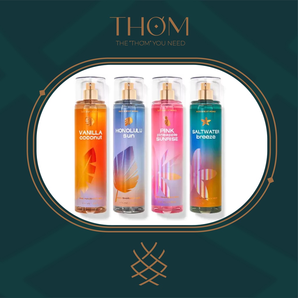 Xịt Thơm Bath & Body Works PINK PINEAPPLE SUNRISE | VANILLA COCONUT | COPPER COCONUT SANDS