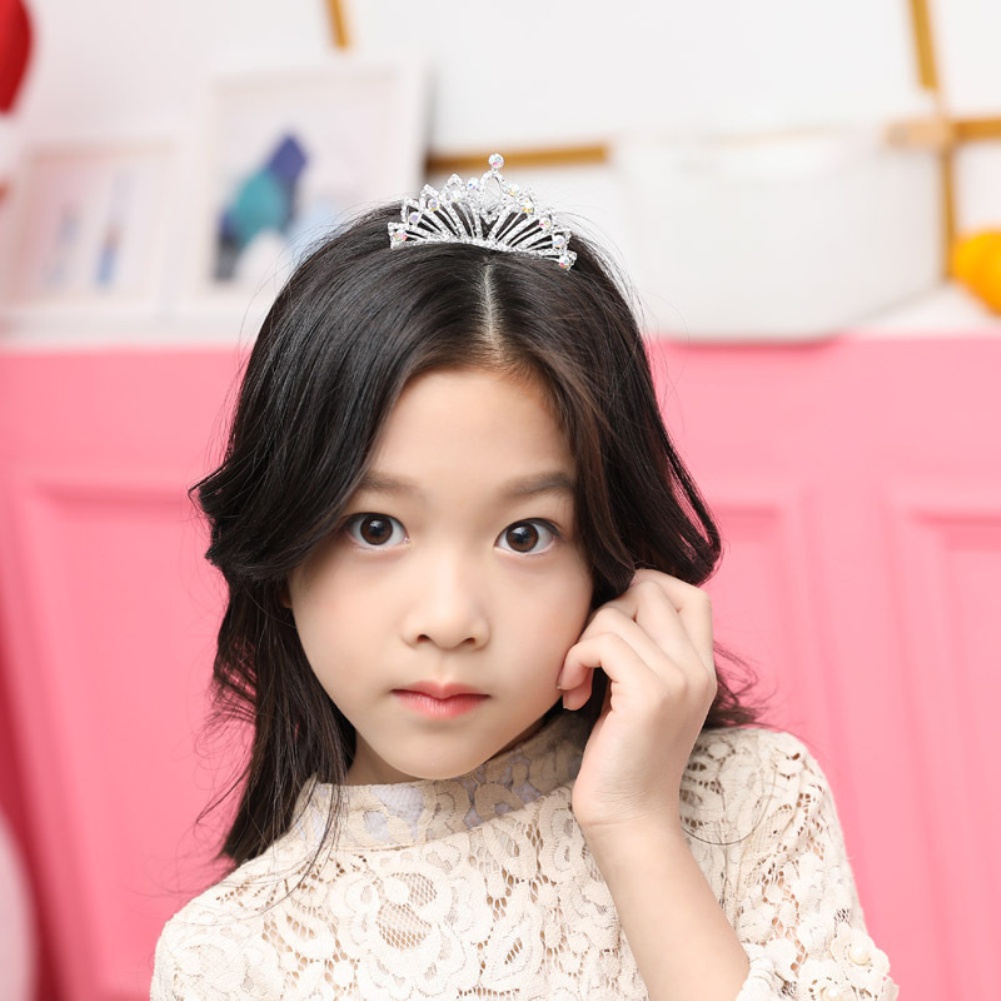 Lược Cài Tóc Hình Vương Miện Đính Đá Nhân Tạo Thời Trang Cho Bé Gái