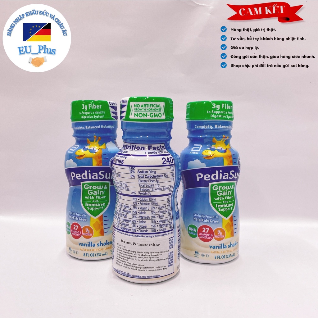Sữa nước Pediasure 237ml Mỹ - chất xơ + vani