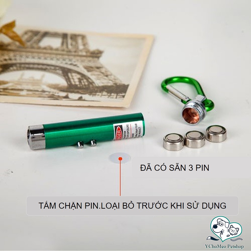 Tia laze đồ chơi cho mèo 3 chế độ có móc khoá tiện lợi