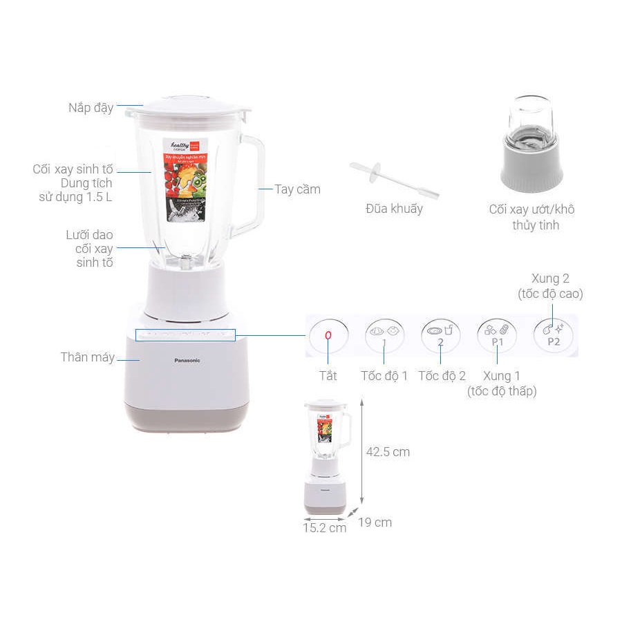 Máy xay sinh tố Panasonic MX-MP5151WRA dung tích 1.5 lít 700W bảo hành 12 tháng