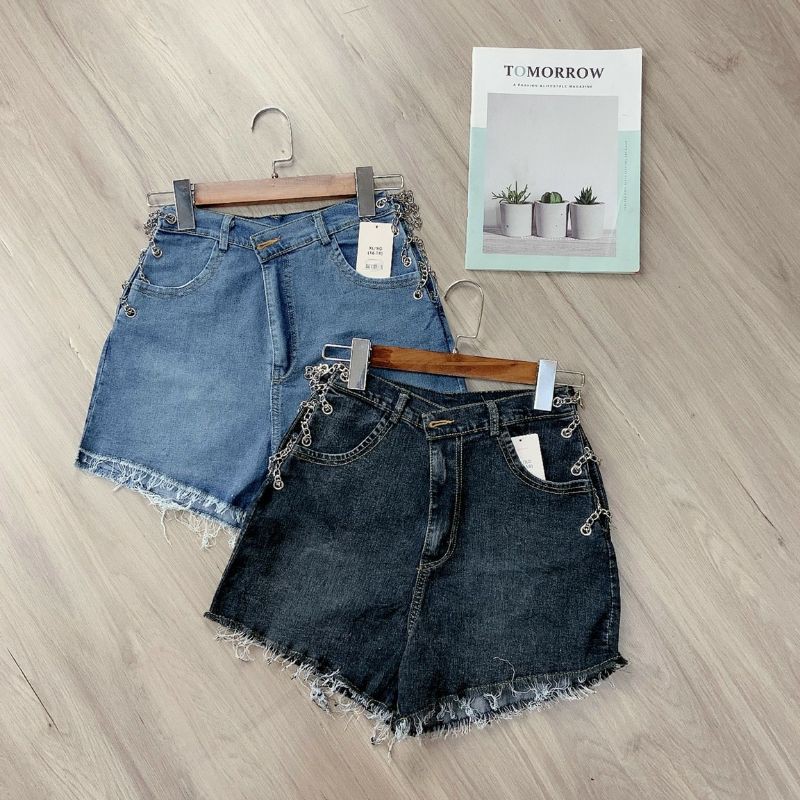 Quần short jeans dây xích siêu hot cao cấp