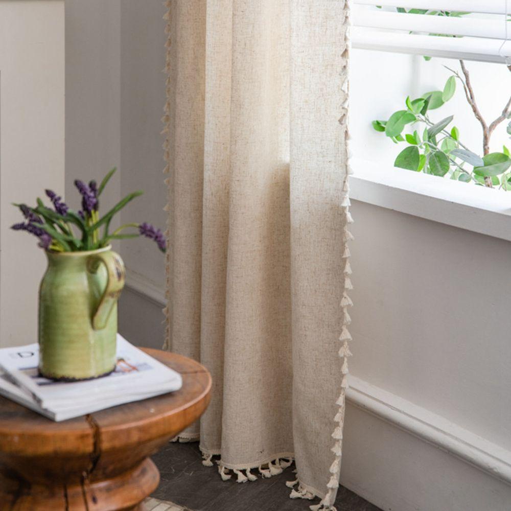 IVORY Rèm Cửa Sổ Dạng Tua Rua Bằng Polyester Phong Cách Boho Dành Cho Trang Trí Nhà Cửa