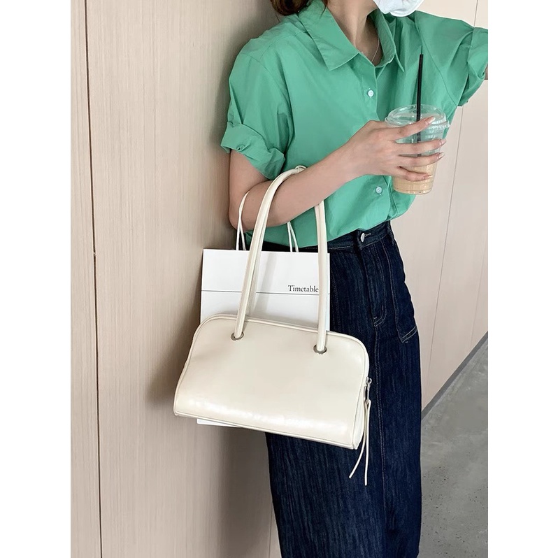 Túi xách đeo vai màu trơn cơ bản dễ phối đồ dành cho nữ