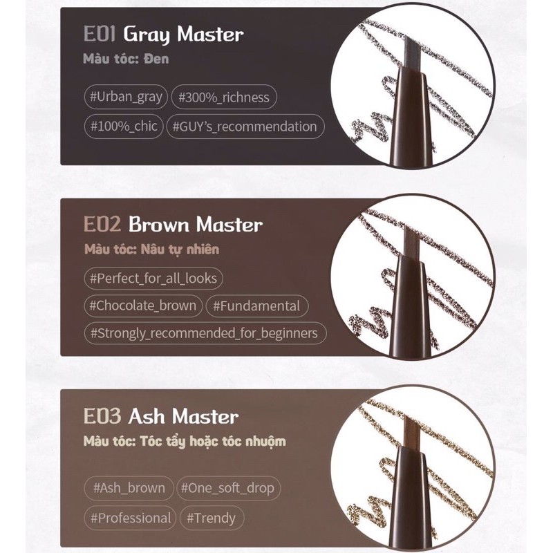 Chì kẻ mày Black Rouge Half-Hard Drawing Master Eyebrow | BigBuy360 - bigbuy360.vn