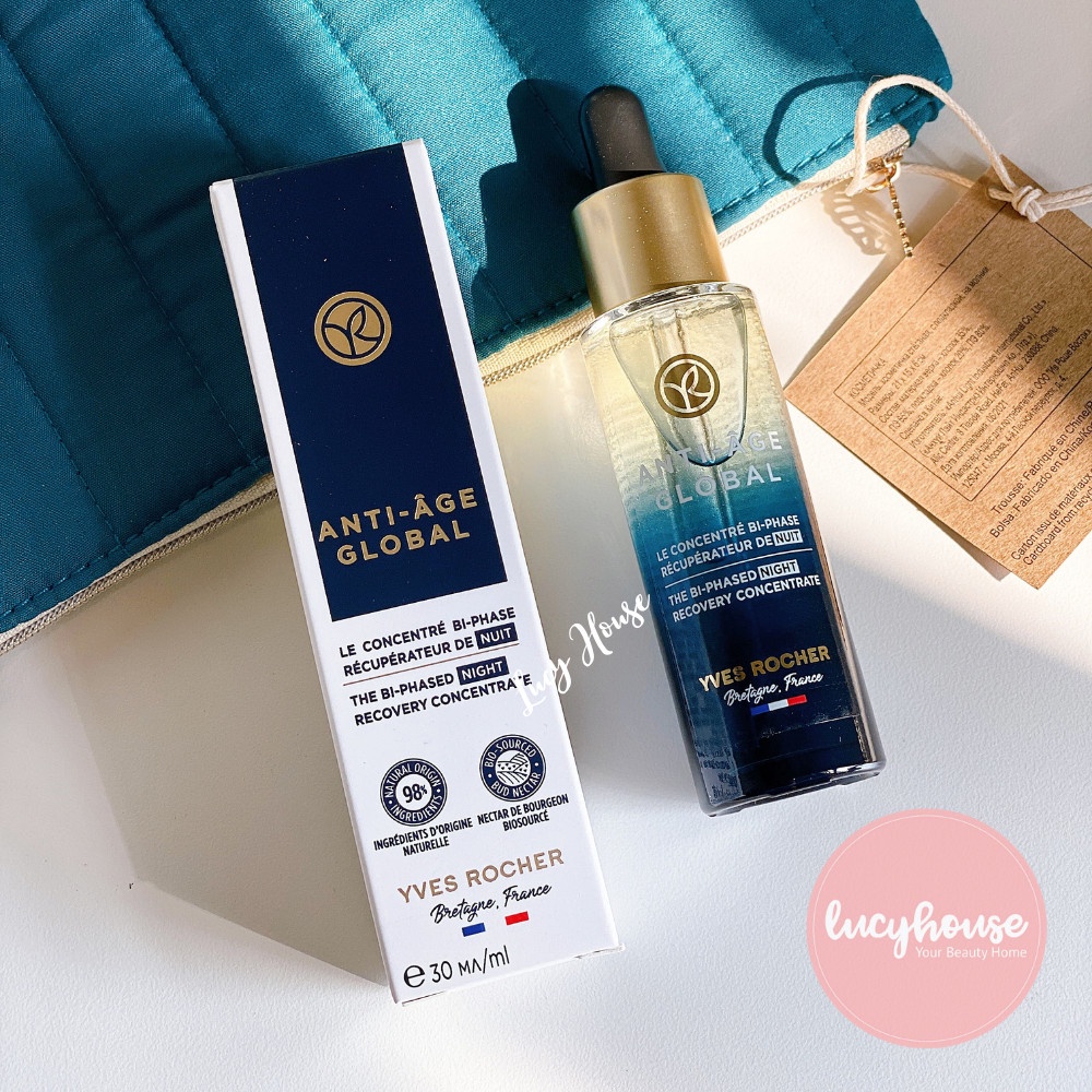 Tinh chất dành dưỡng da chống lão hóa cho ban đêm Yves Rocher THE BI-PHASED NIGHT RECOVERY CONCENTRATE 30ml