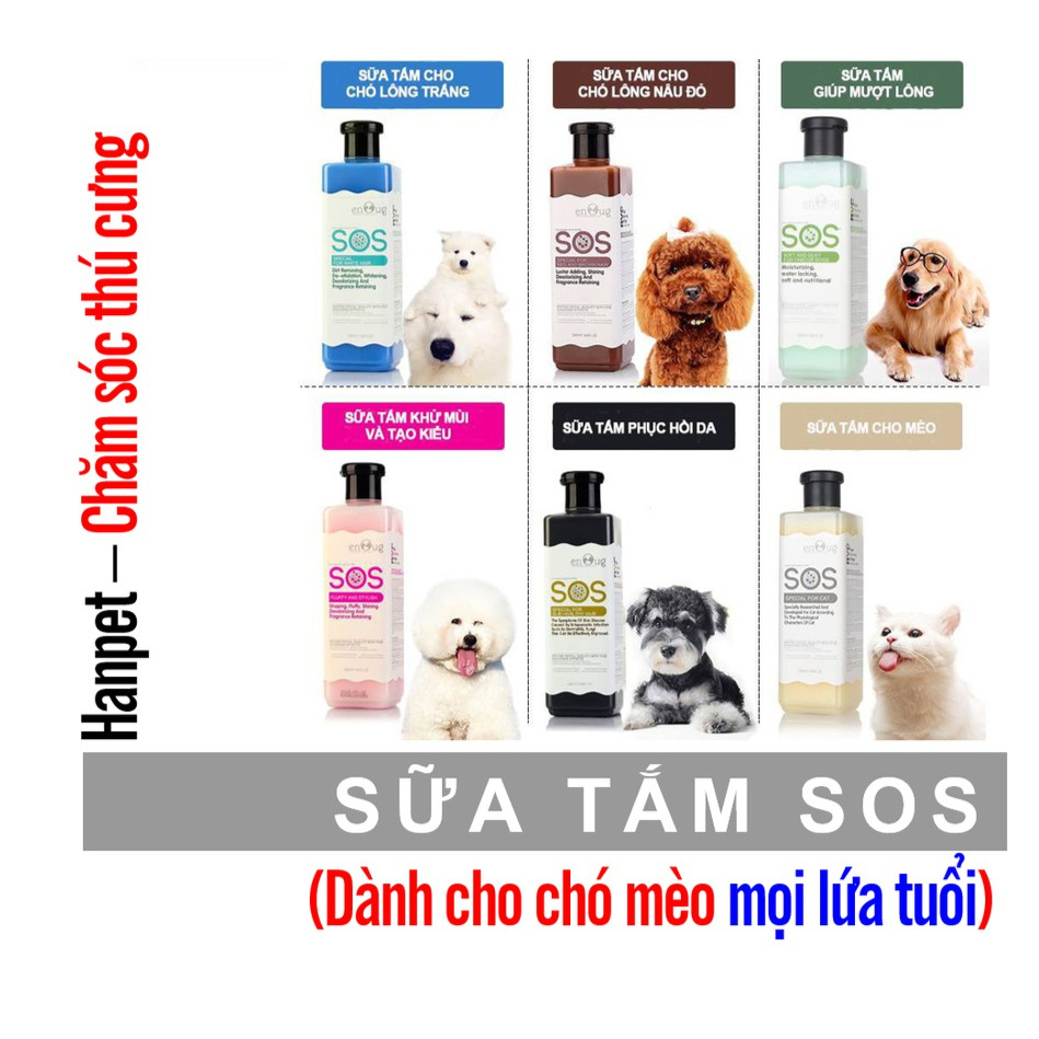 Sữa Tắm SOS cao cấp dành cho chó mèo (nhiều loại) sữa tắm cho thú cưng chống rụng lông và thơm lâu