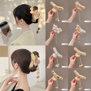 Kẹp tóc càng cua phối lông Hàn Quốc nữ đẹp hottrend cỡ size lớn LAGU cặp búi tóc dễ thương cào 10 răng, 14 răng