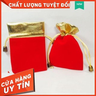[ SẴN HÀNG] Túi nhung đỏ - Túi lộc may mắn kt 15cmx12cm