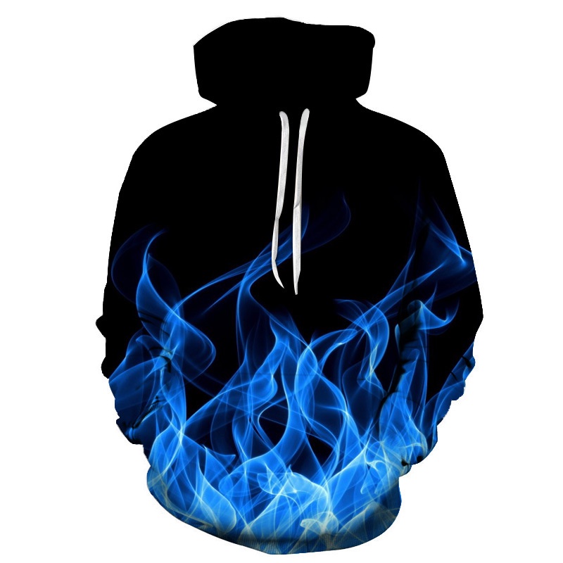 Áo hoodie In Hình Ngọn Lửa Đen 3D Thời Trang Thu Đông Mới 2022 Cho Nam Và Nữ