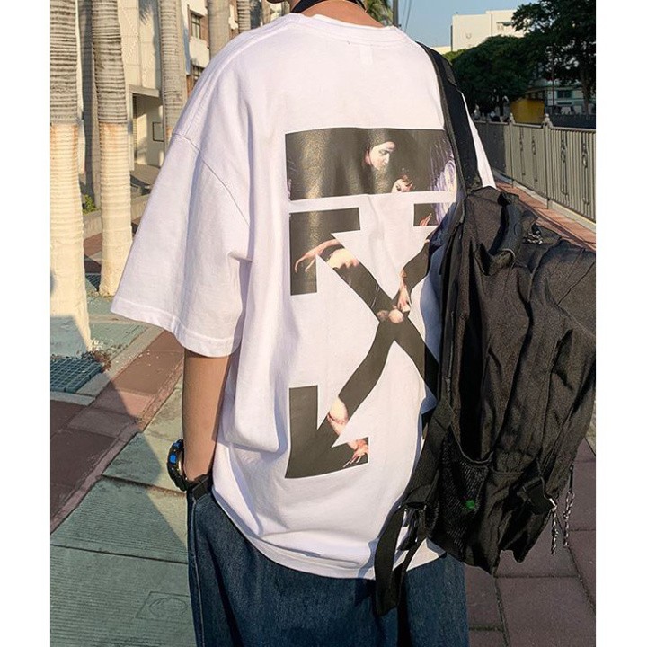 ÁO THUN, ÁO PHÔNG TAY LỠ UNISEX FORM RỘNG OVERSIZE off white sơn dầu M552 KIWI SHOP UNISEX SHOP