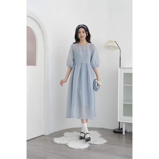 Đầm Babydoll Kính Tơ Dáng Dài Mở Khuy Sau Vải Tơ Xước Mềm Không Bị Cộm Ngứa | BigBuy360 - bigbuy360.vn