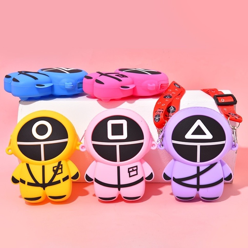 COD mới Trò chơi câu mực Pop It Fidget Túi đeo vai / Ví tiền xu của trẻ em Push Bubble Silicone Đồ chơi - Quà tặng sinh nhật cho trẻ em~Hàng giao ngay