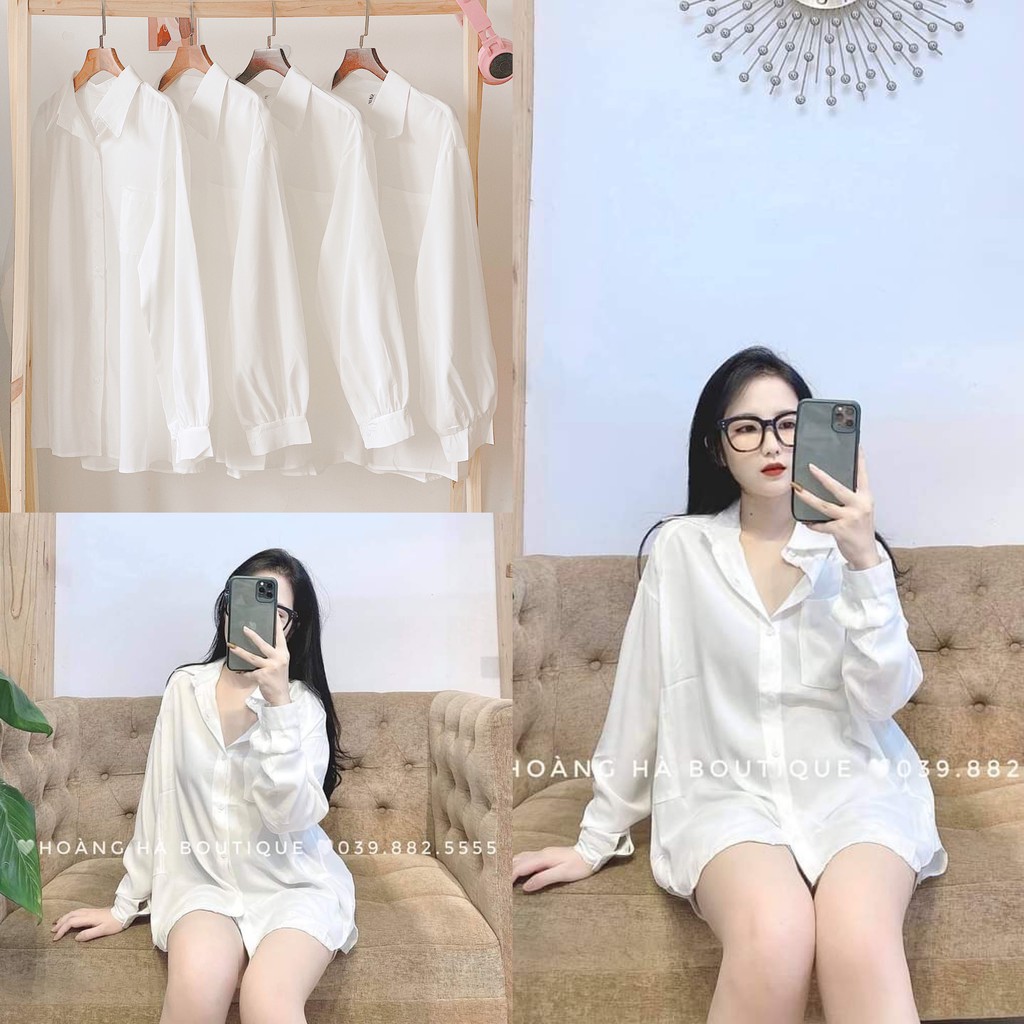 [ẢNH THẬT] - Áo sơ mi trắng basic tay bồng ulzzang - SM04 - jannahouse