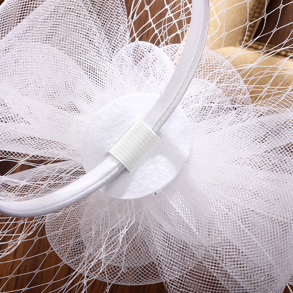 Mũ Lưới Đính Ngọc Trai Và Lông Vũ Mới Cho Nữ