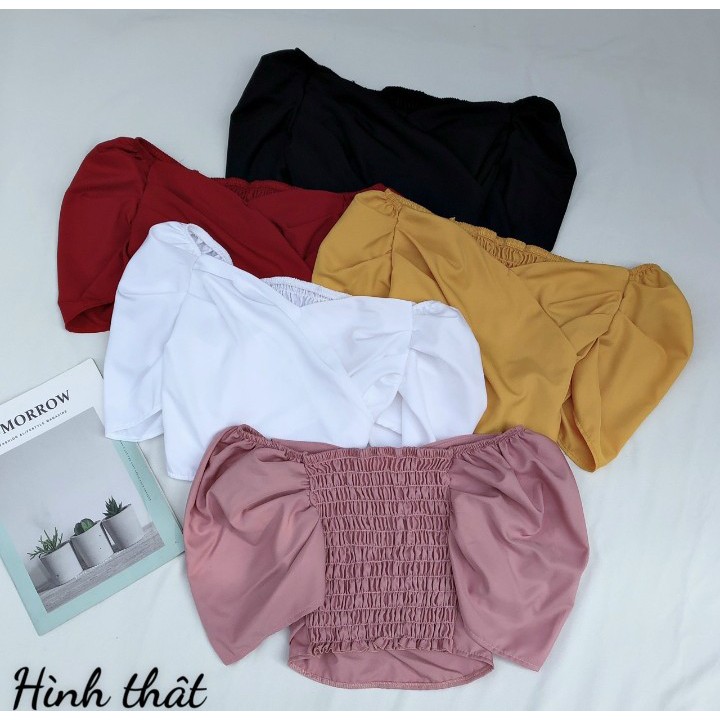 Áo xếp ly tay phồng nhún sau lưng chất Kate Nhật Cam Kết Hàng Y Hình Kèm Ảnh Thật Chính Chủ ( Size từ 40-53kg)