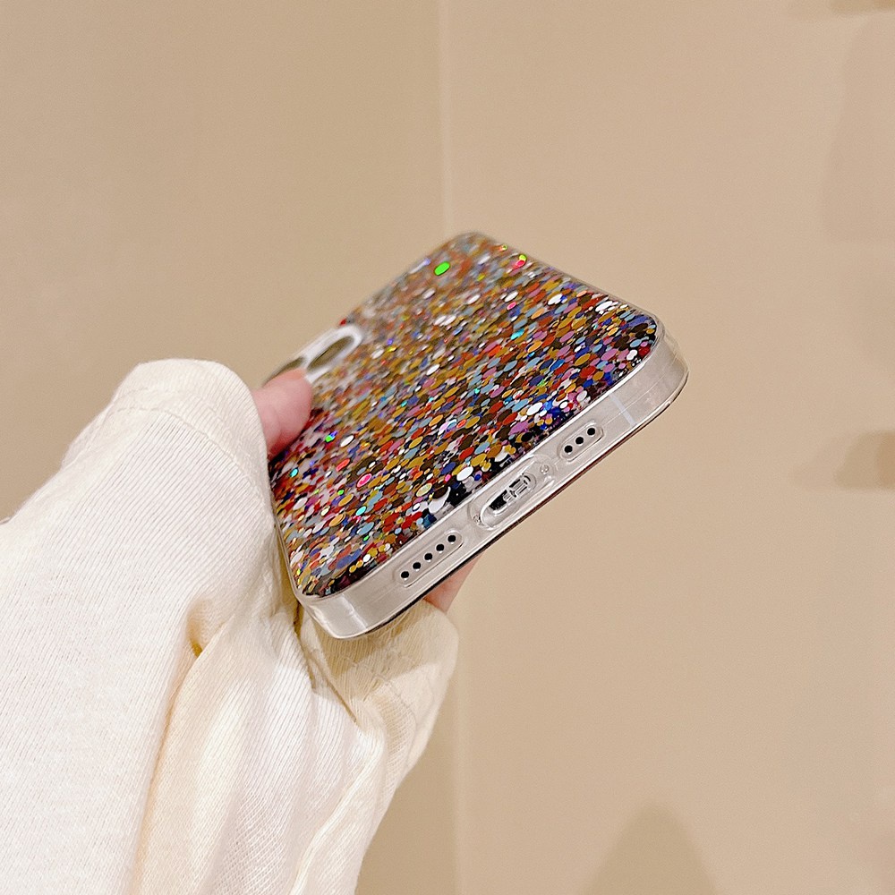 Ốp Điện Thoại Mềm Phối sequin Lấp Lánh Cho iphone 15 14 13 11 12 pro max mini xr x xs max 7 8 plus