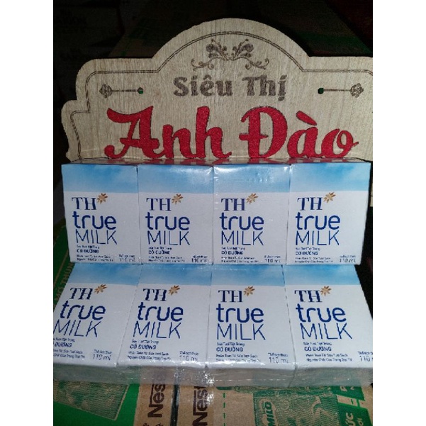 Combo 2 Vỉ Sữa Tươi Tiệt Trùng Có Đường TH True Milk 110ml