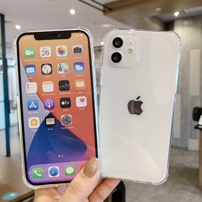 Ốp điện thoại chống rơi độ dày 1.5mm màu trong suốt cho iphone 13 12 11 Pro Max 6 6s 7 8 Plus X XS Max 13 12 Mini | BigBuy360 - bigbuy360.vn