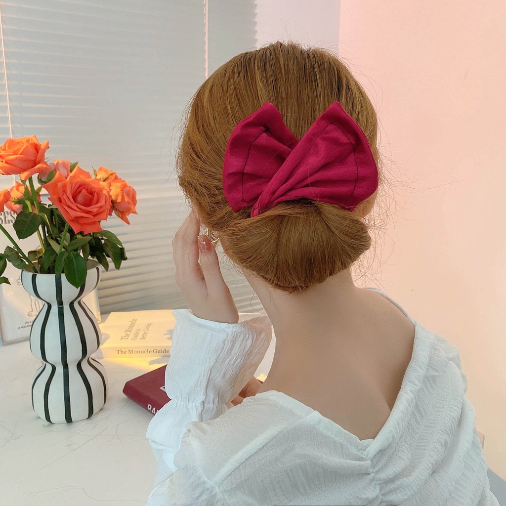 Thanh Búi Tóc Nơ Vải Hàn Quốc Thanh Búi Quấn Tóc Cho Nữ Tạo Hình Nơ Hot Trend